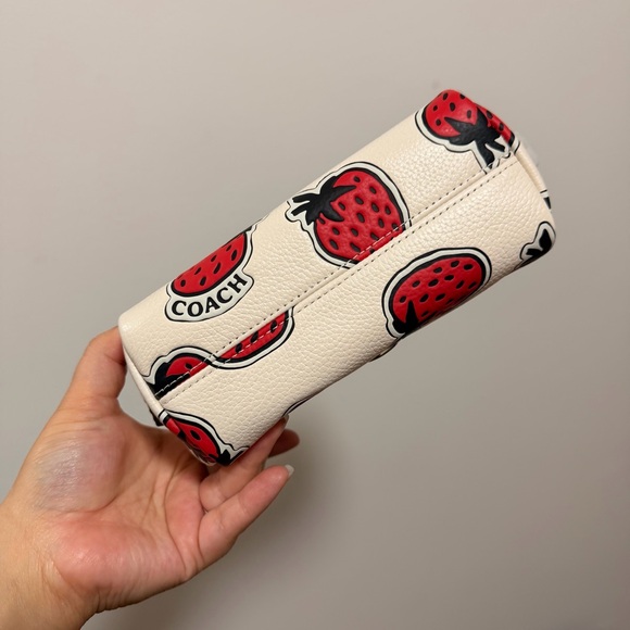 Coach Strawberry Print Cosmetic Pouch - Picture 6 of 8